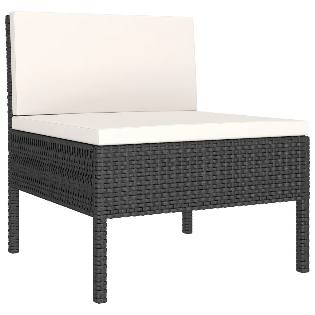 Set Divani da Giardino 12 pz con Cuscini in Polyrattan Nero 3094480