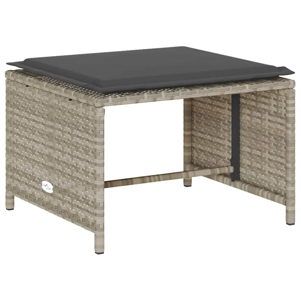 Set Divano da Giardino 5pz con Cuscini-Sofa da Giardino-Divanetto da esterno Grigio Chiaro Polyrattan 122905