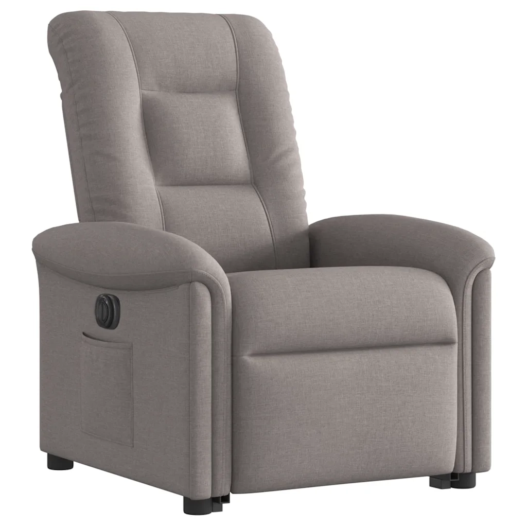Poltrona Alzapersona Reclinabile Elettrica Tortora in Tessuto 3303281