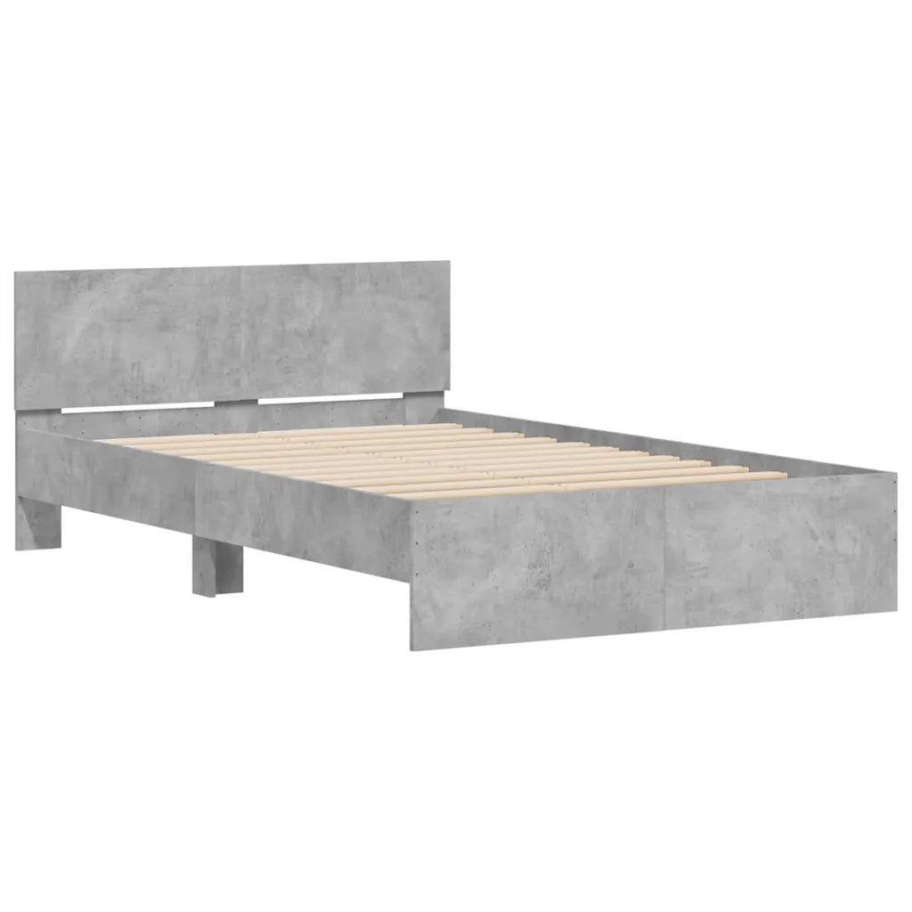 Giroletto con Testiera e LED Grigio Cemento 135x190 cm 3207633
