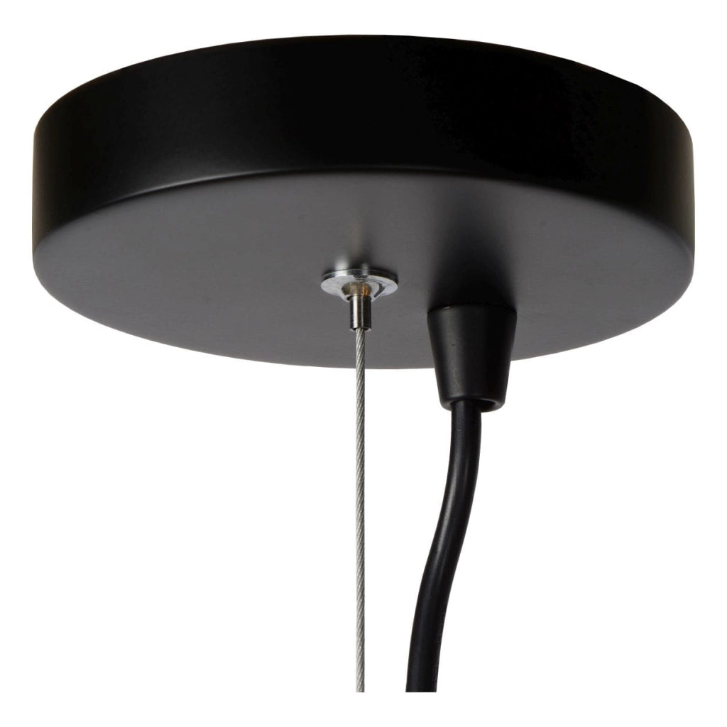 Lampadario Lucide Leanne 6 luci E27 nero industriale
