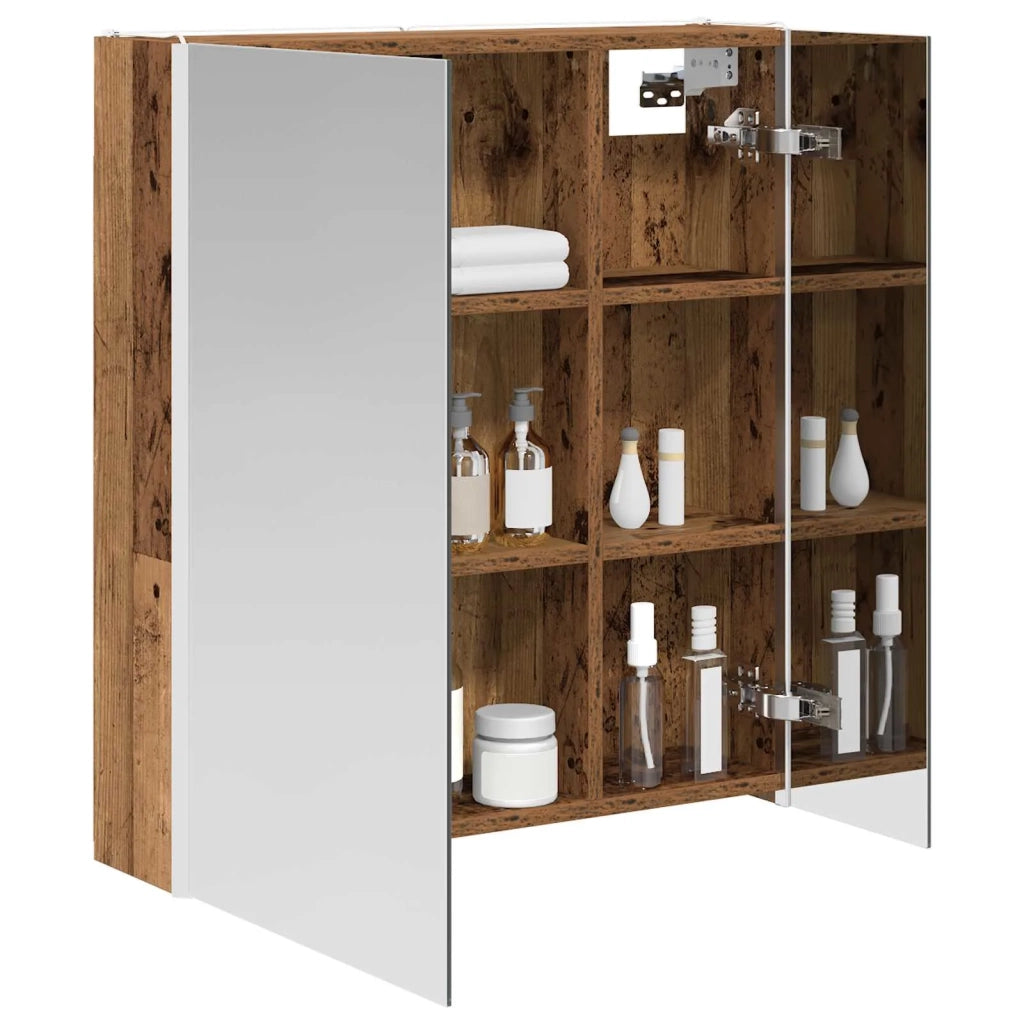 Mobiletto per specchio da bagno Legno vecchio 889245