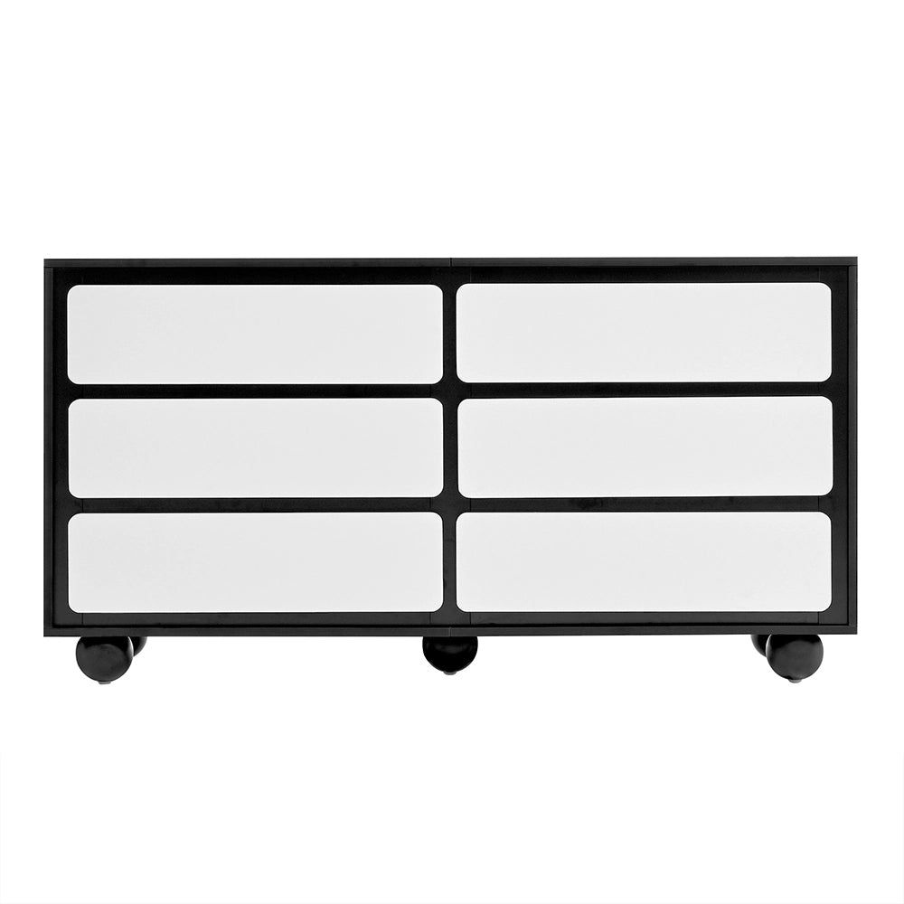 Com?? - Xylo - 140x38x74.5cm 6 cassetti moderna