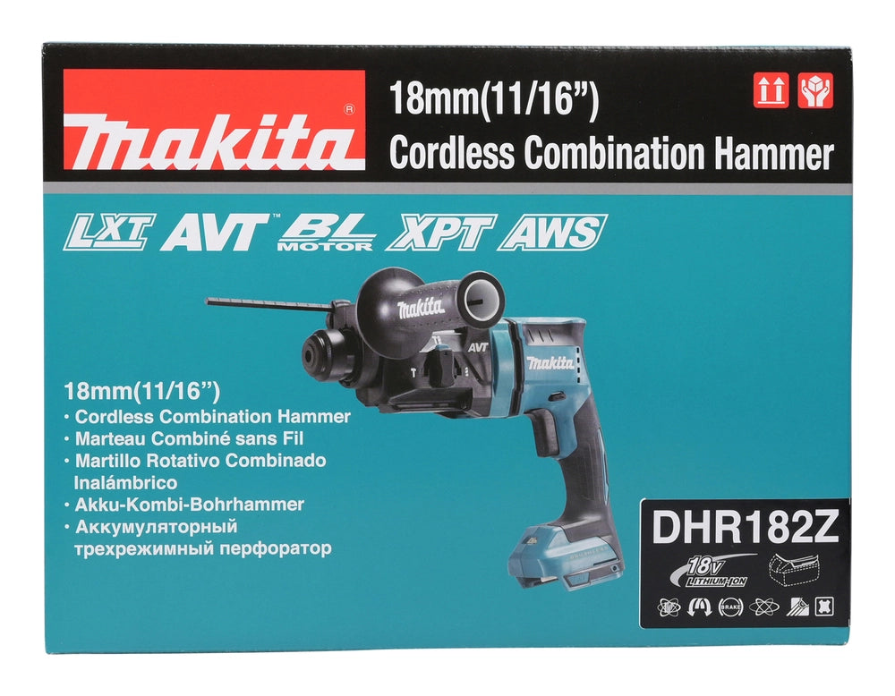 Makita DHR182Z 18V LXT Tassellatore Brushless SDS-Plus – 3 Modalità, 1,7 J (Solo Corpo Macchina)