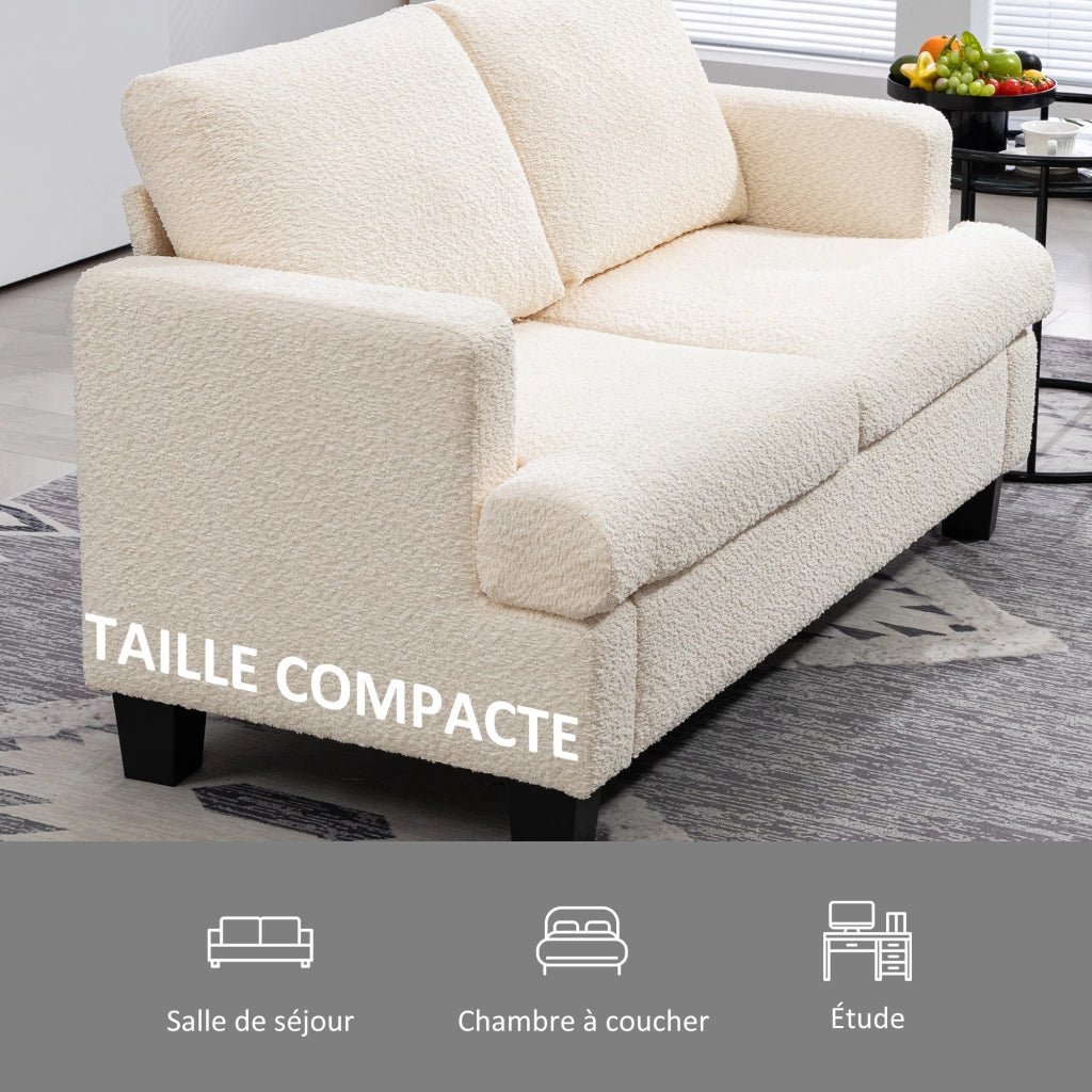 Divano 2 posti con cuscini amovibili ¨C zephmum ¨C beige 120 cm