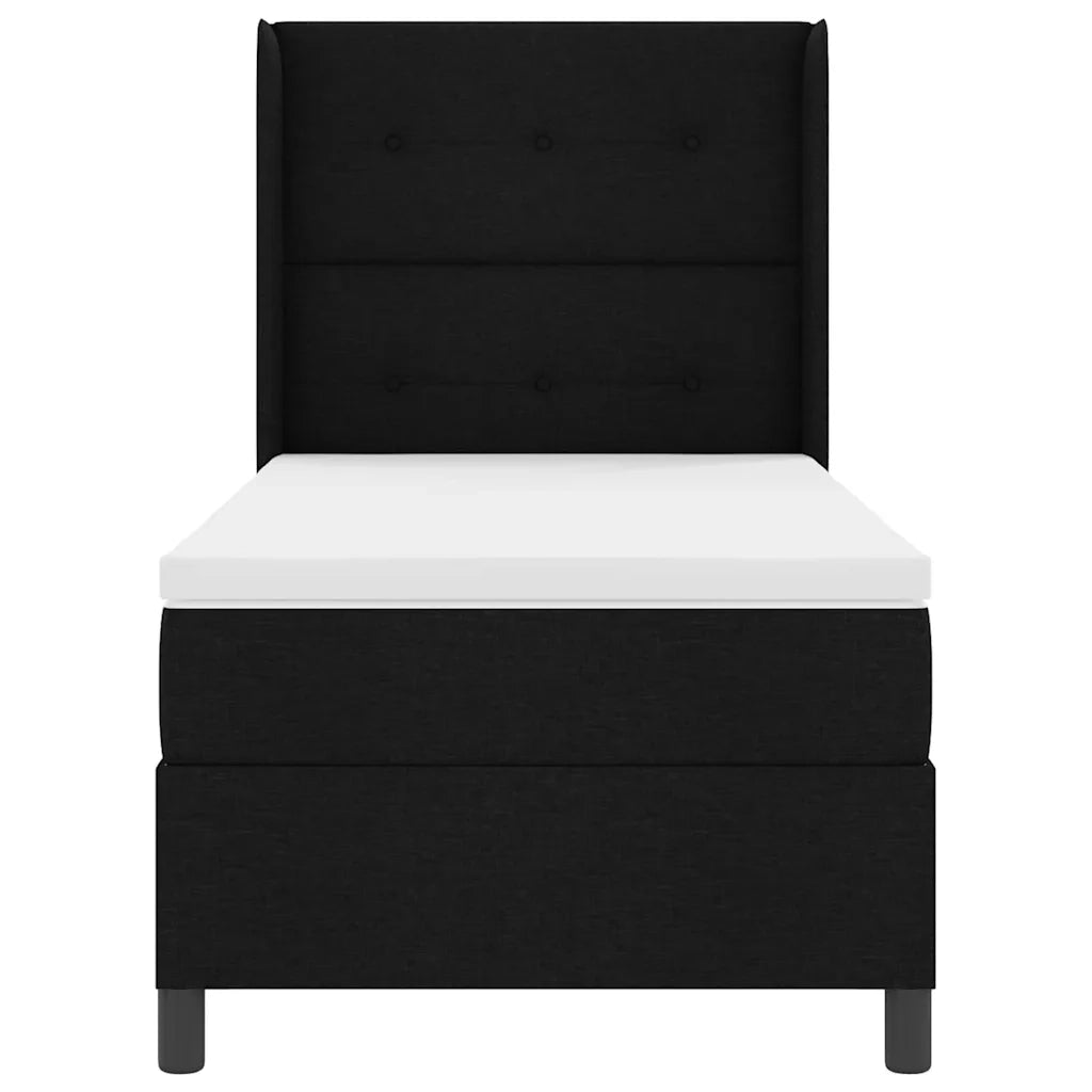 Letto a molle con materasso Nero 80 x 200 cm Tessuto