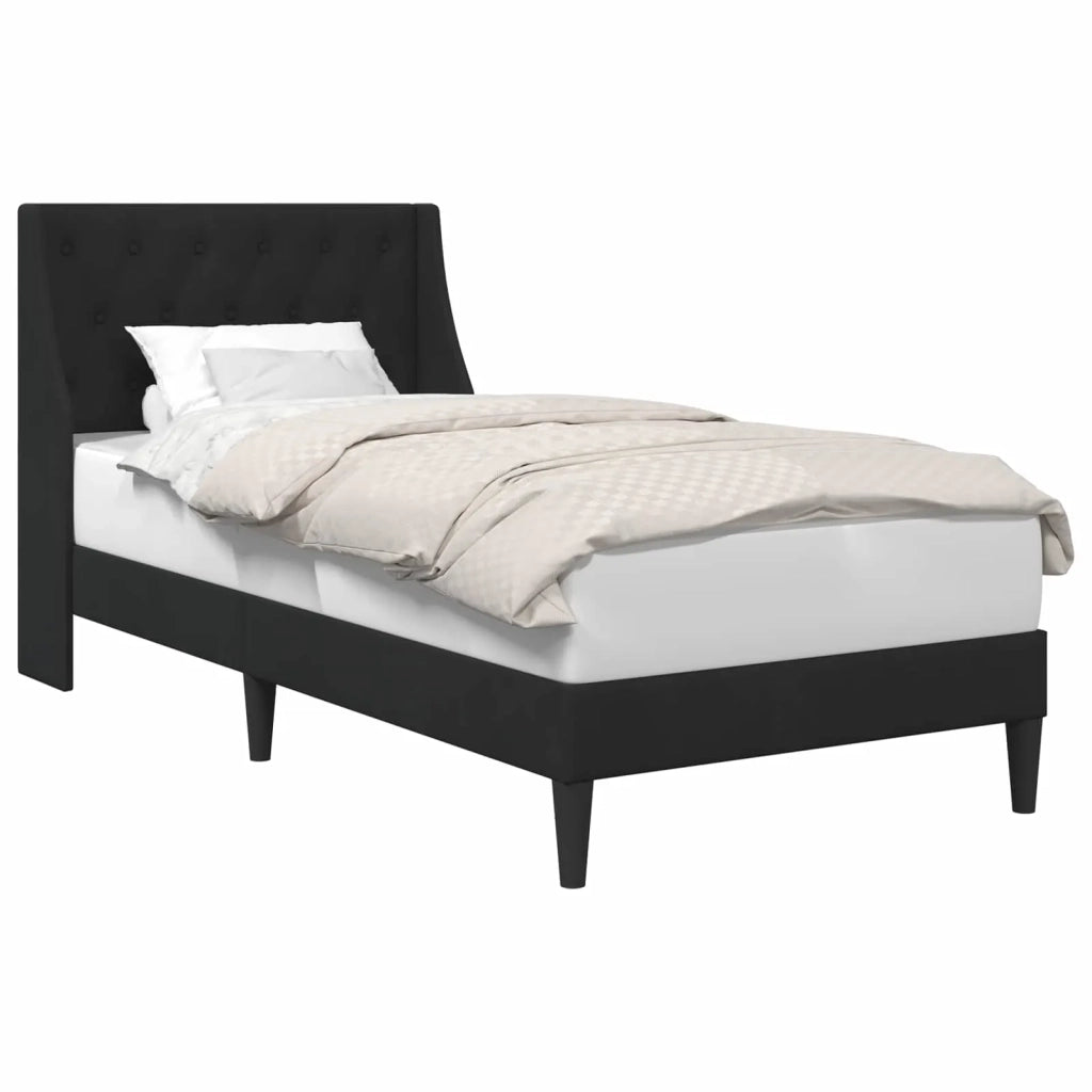 Struttura del letto con testiera-Giroletto Nero 90 x 190 cm Velluto 384876
