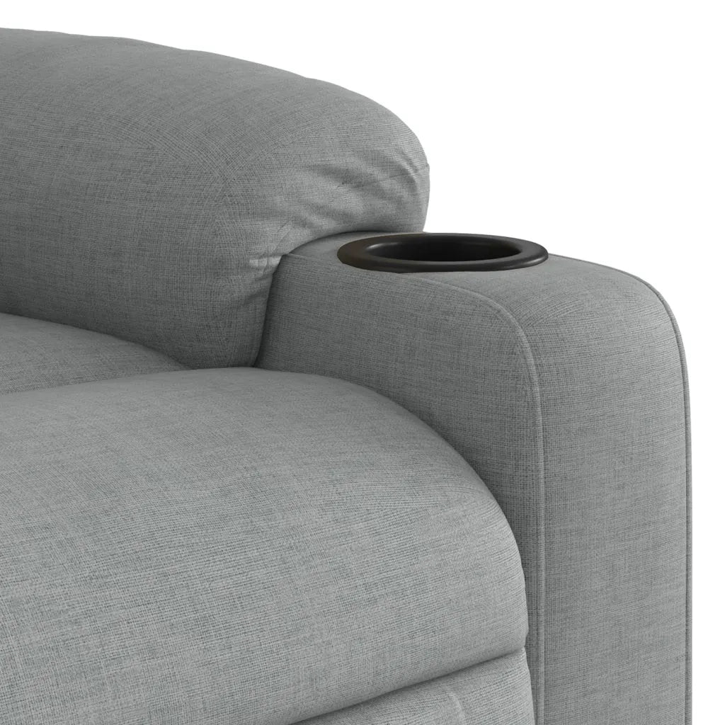 Poltrona | Sedia Relax Reclinabile in Tessuto Grigio Chiaro