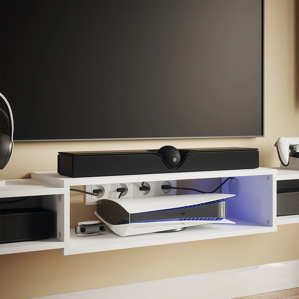 Vicco Mobile tv Bianco 139.7 x 20.3 cm con ripiani aperti