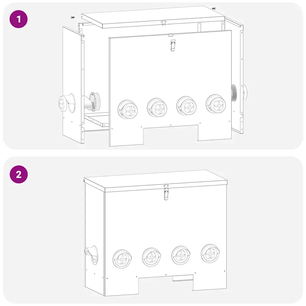 Feeder per pollo 2 pcs Argento 60,5 x 29 x 51 cm 879980