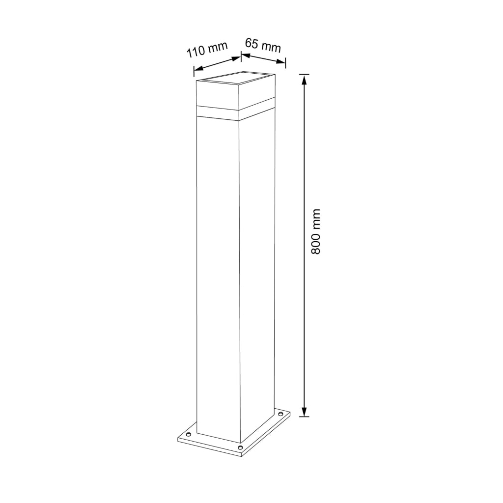 Lampione esterno GILBERT 80cm GU10 IP44 nero Polux
