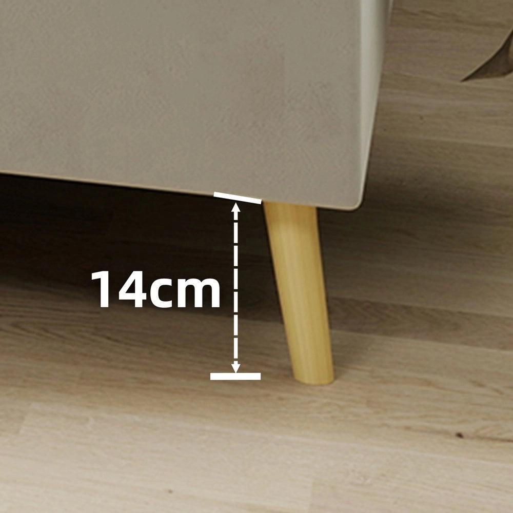 Letto Matrimoniale in Velluto ¨C MINIMAL ¨C Beige 140x200