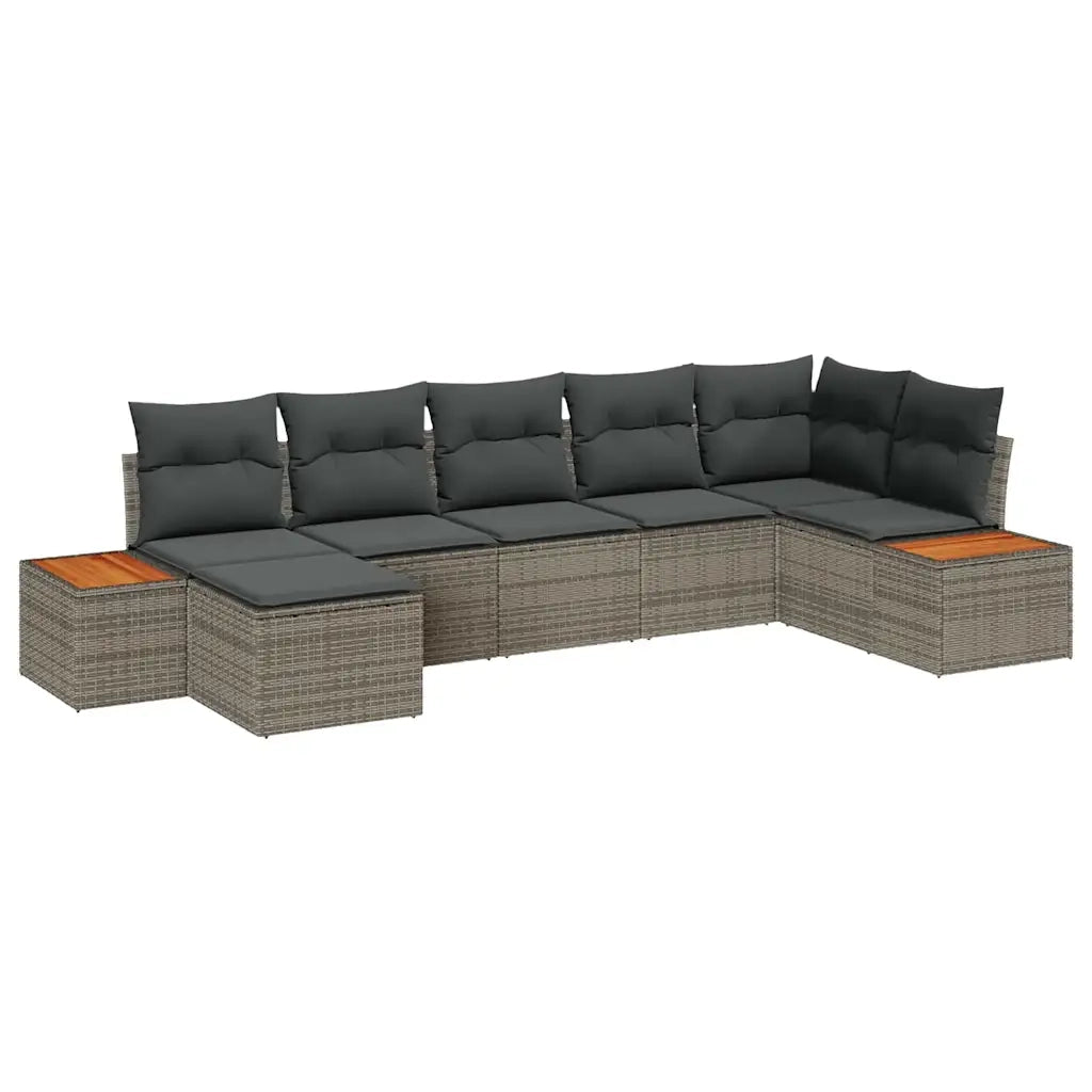 Set Divano da Giardino con cuscino 7 pcs Grigio polyrattan 3348130