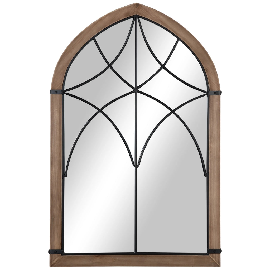 Specchio da Parete in Legno ¨C Minimal ¨C Marrone 93x60 cm