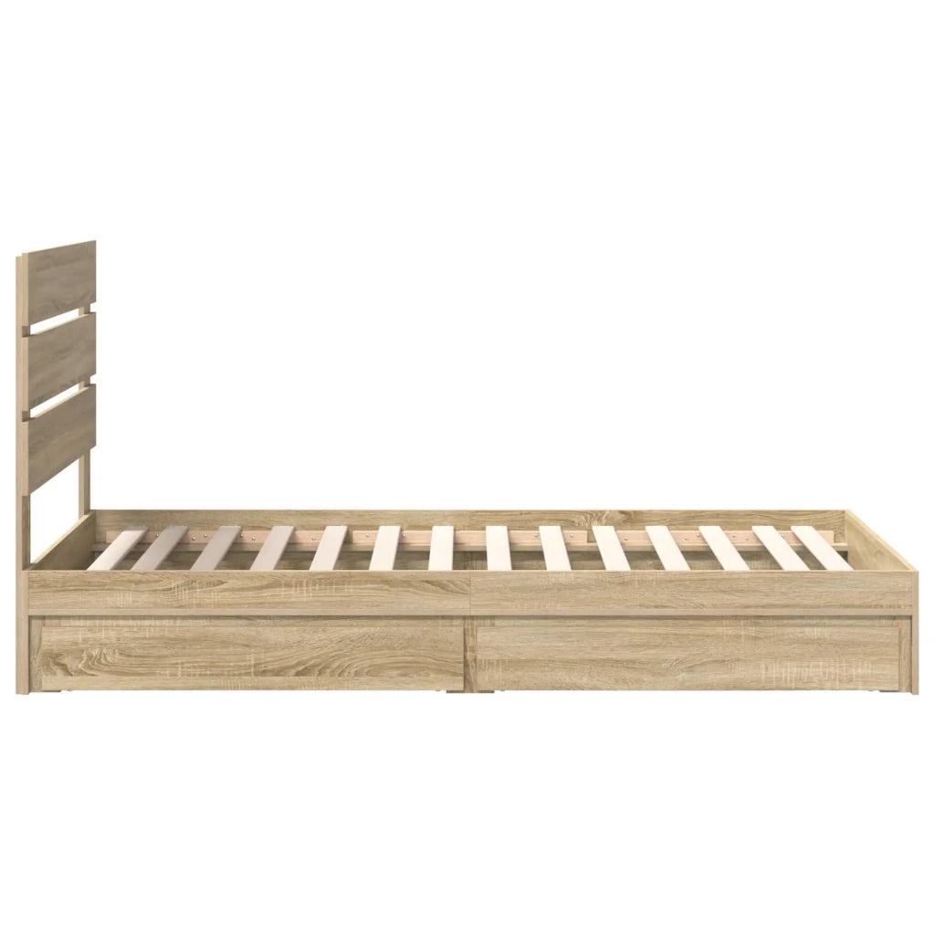 Letto con Contenitore con testiera Rovere Sonoma 100 x 200 cm 3411919