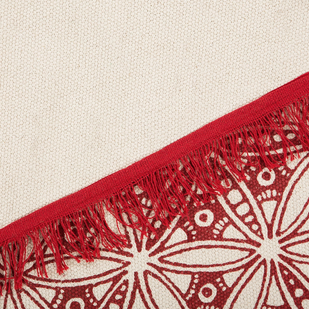 Tappeto tappetino Cotone Rosso stile Orientale Soggiorno ø 120 cm
