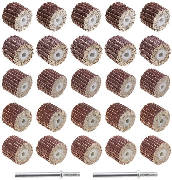 Set di Carta Vetrata 20 pezzi - Dischi Vetrati 80/120/240/320/600 Grit - Adatto per Strumenti Rotanti - 13x12x3 mm - Telaio Emery