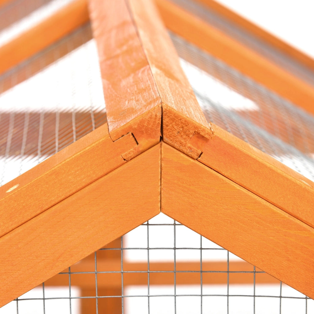 EasyComfort Gabbia per Galline in Legno con Porte Multiple e Rete in Metallo, 140x88.5x106cm, Arancione