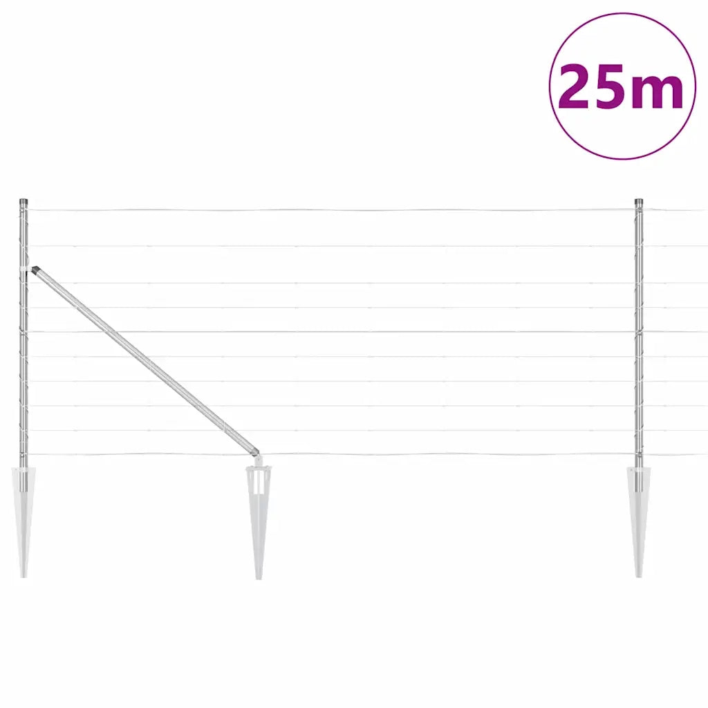 Palo della recinzione Zincato 25 x 1 m Acciaio