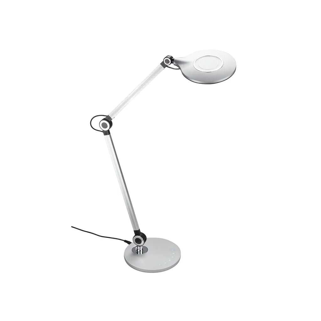 Lampada Da Tavolo Nordico Office Plastica Argento Led Integrato 7W 3000K