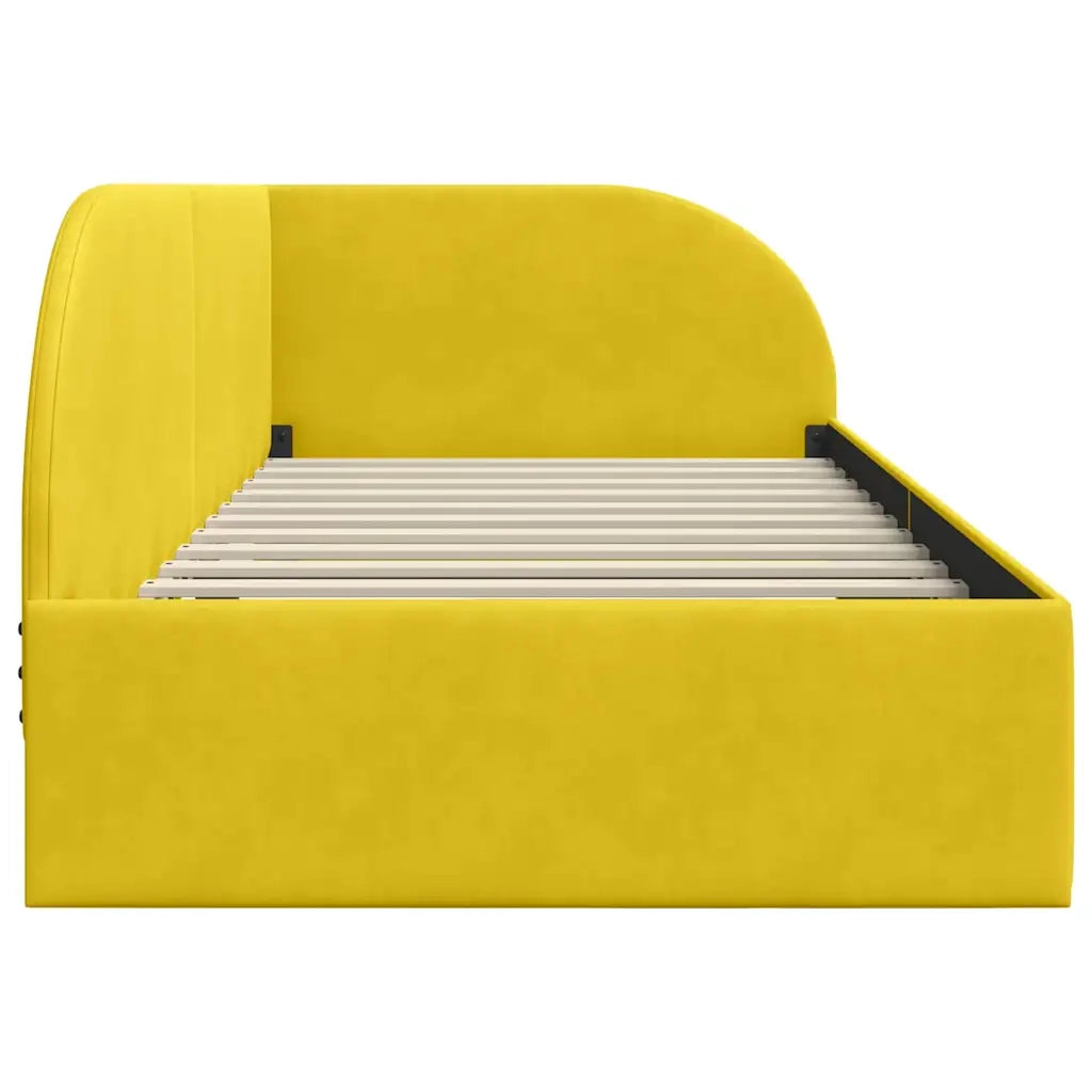 Cornice del letto ad angolo Giallo 80 cm x 200 cm Velluto 42016632