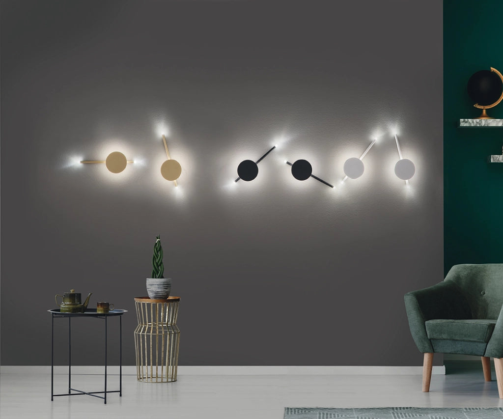 APPLIQUE JAMES A LED ORO 3000k 560w 16w DIMMERABILE D.15CM H. 40CM