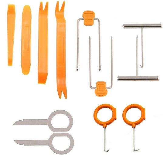 Kit di attrezzi per auto, strumento di sollevamento, attrezzi per auto, strumento di smontaggio per auto, universale kit di riparazione e smontaggio per auto, per il rimuovere di pannelli all'interno e all'esterno dell'auto