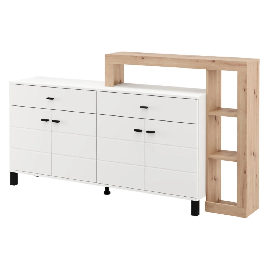 Madia Chefch, Credenza 7 Ripiani, 183x35x101h cm Bianco