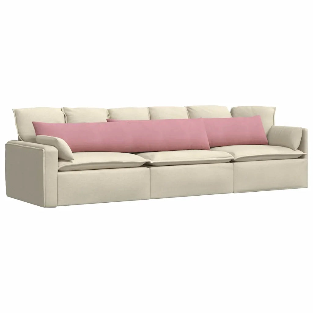 Cuscini da Divano 2 pz-Set di 2 Cuscini per Sofa Rosa 200 x 40 cm Tessuto in Cords