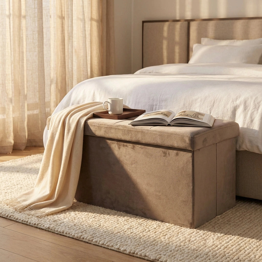 Pouf contenitore in velluto -  MARCUS