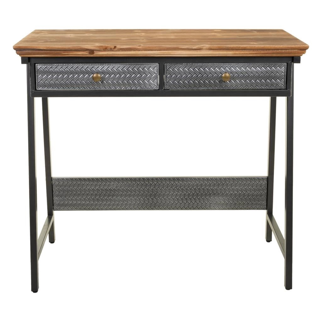 Mobile de ingreso in metallo e legno 83,5x45,5x75h cm