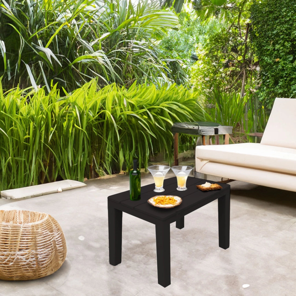 SET 4 PEZZI PANCHINA/TAVOLO DOPPIAFUNZIONE TIMOR IN POLIPROPILENE DA ESTERNO ANTRACITE 60 X 38 X 45 CM