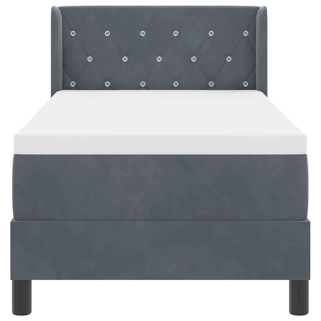 Letto a molle con materasso Grigio scuro 200 x 80 cm Poliestere