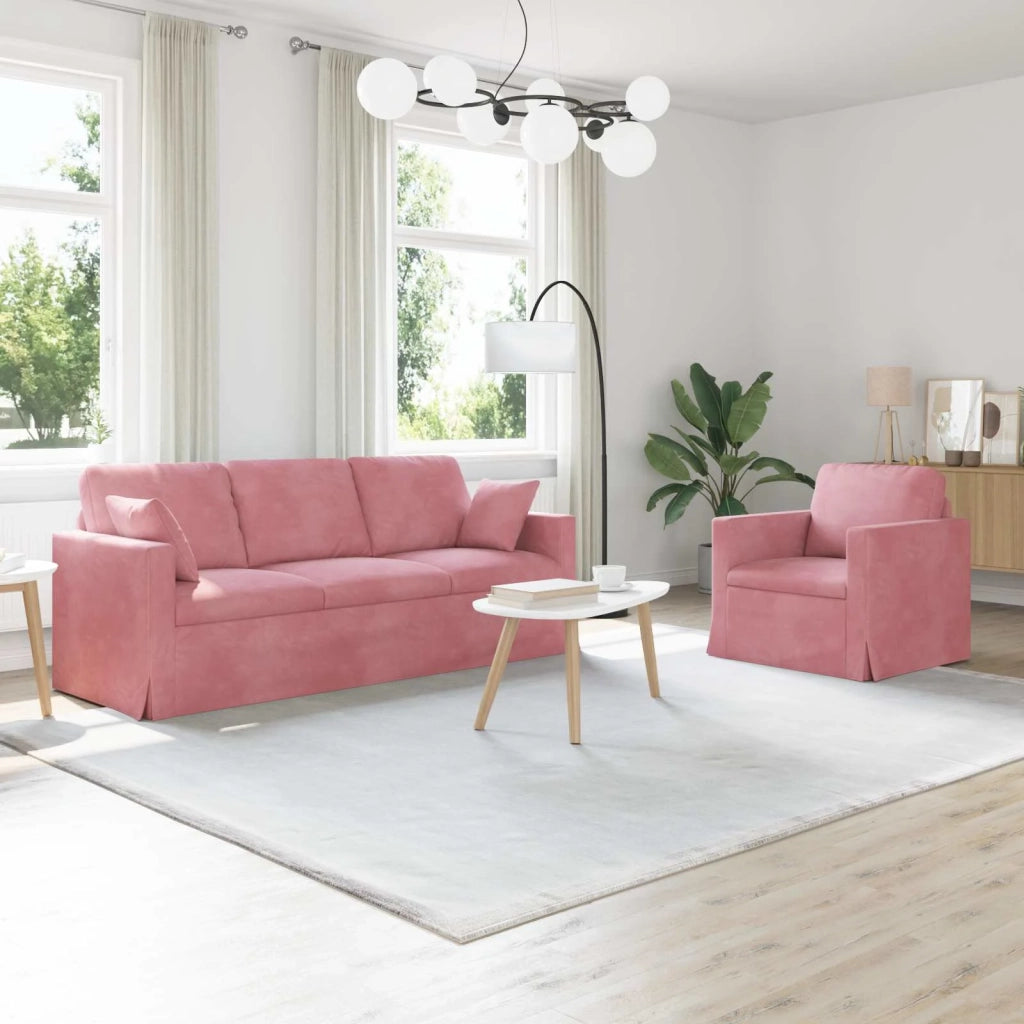 Set di divani 2 pcs Rosa 198 x 78 x 80 cm Velluto 3407599