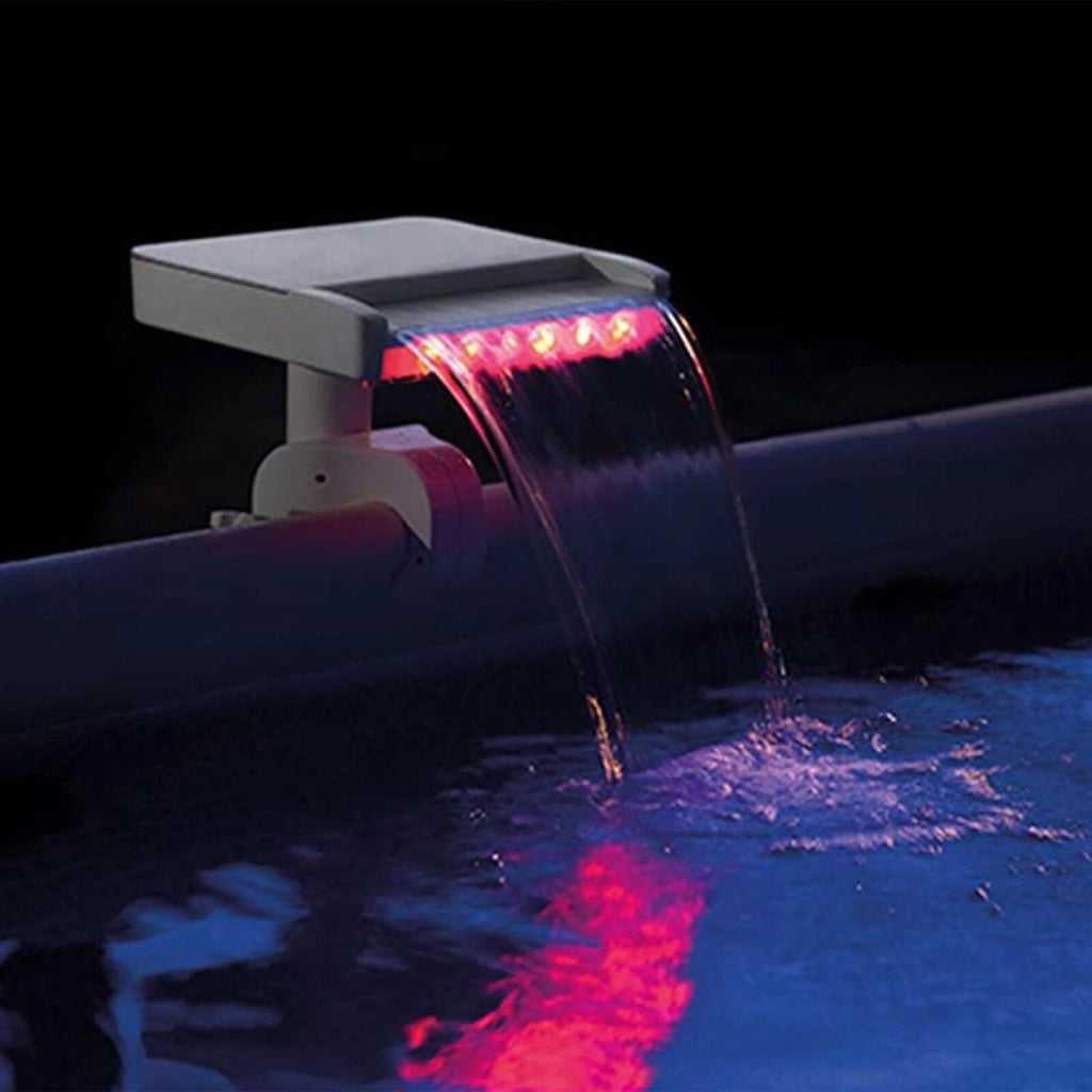Intex 28090 Fontana Cascata LED Multicolore per Piscina Fuori Terra con Generatore Idroelettrico colore Bianco