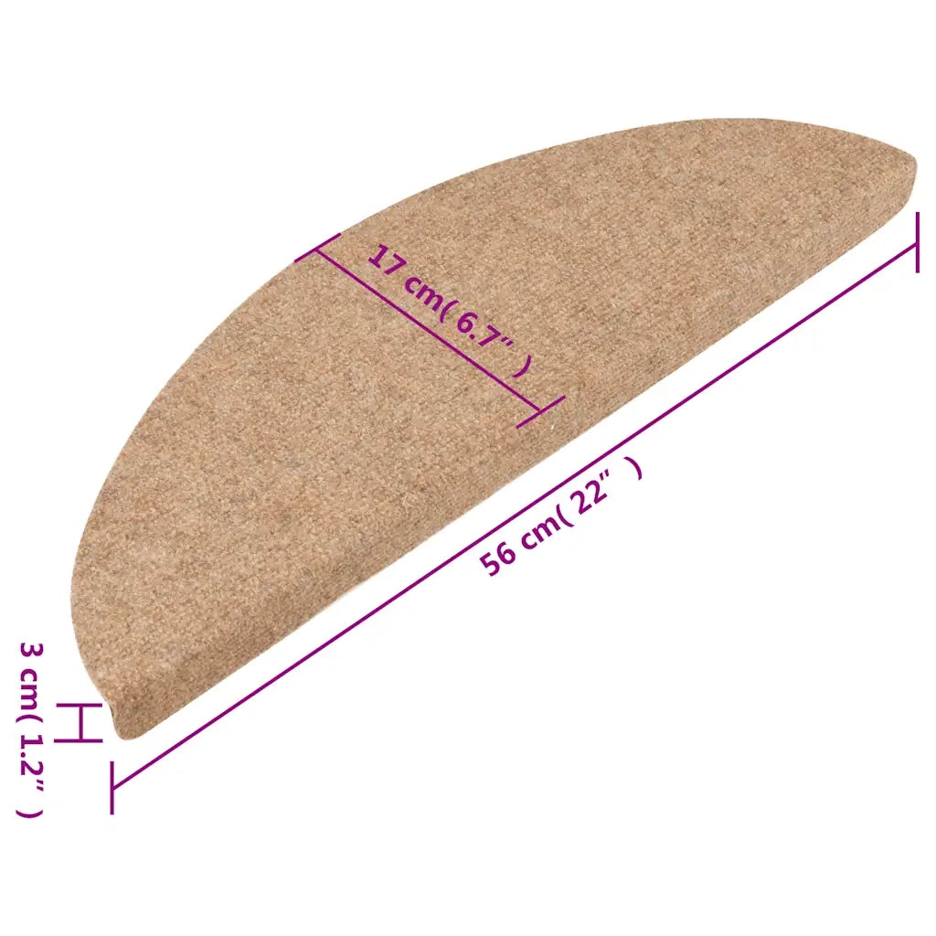 Tappetini Autoadesivi per Scale 20 pz Beige 56x17x3 cm 3365894