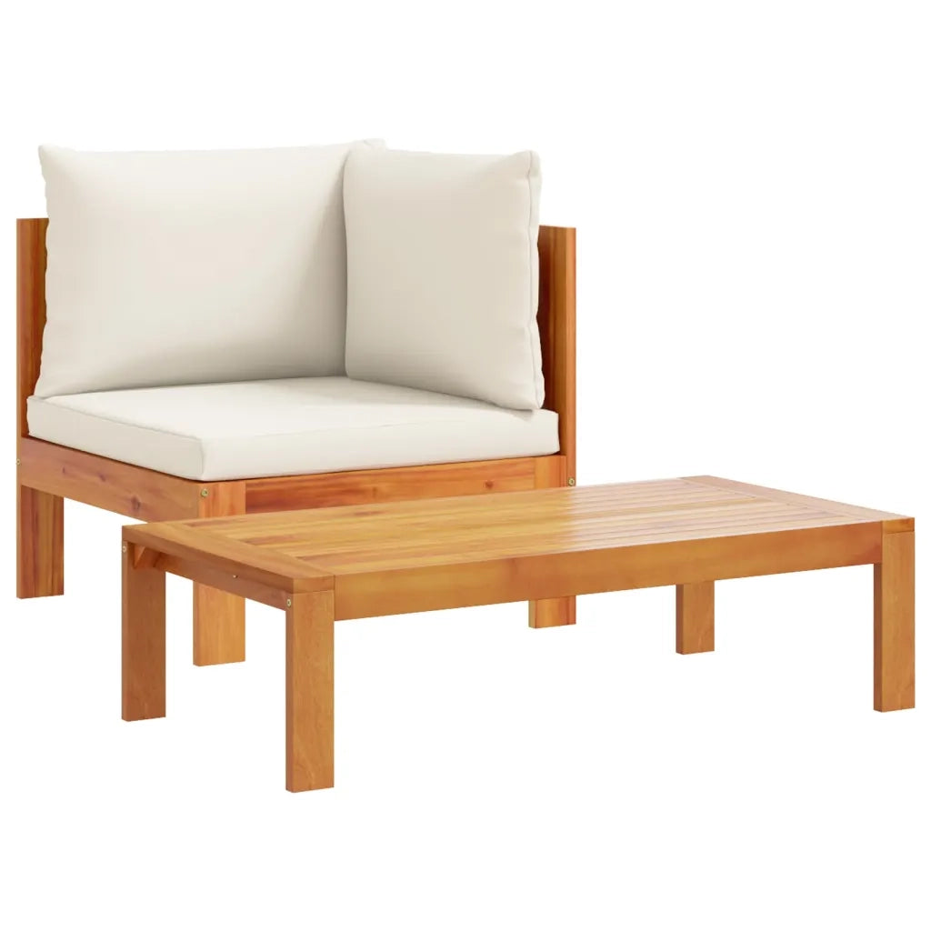 Set Divano da Giardino 5 pz con Cuscini Legno Massello Acacia