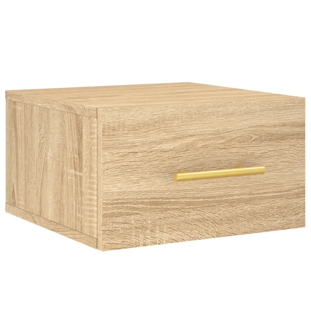 Set di 2 Comodini | Armadio da Notte | Mobiletto da notte a Muro Rovere Sonoma 35x35x20 cm