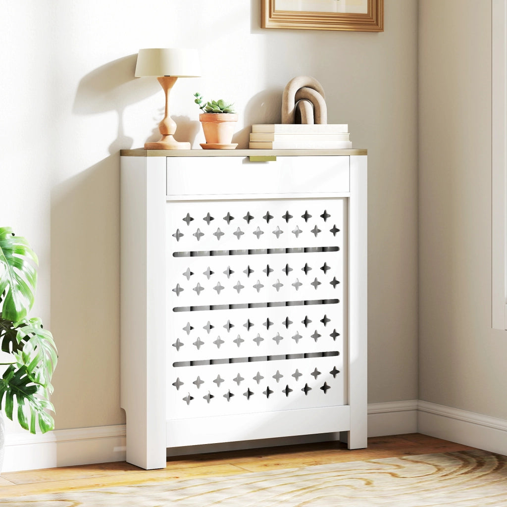 Copriradiatore con mobiletto e ripiano ¨C Minimal ¨C 78x19x95.5 bianco