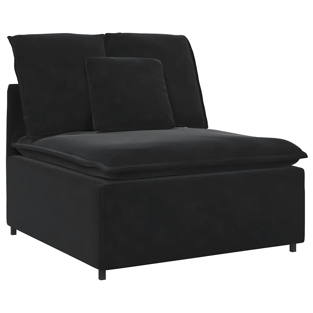 Divano Modulare con Cuscini Nero 3321104