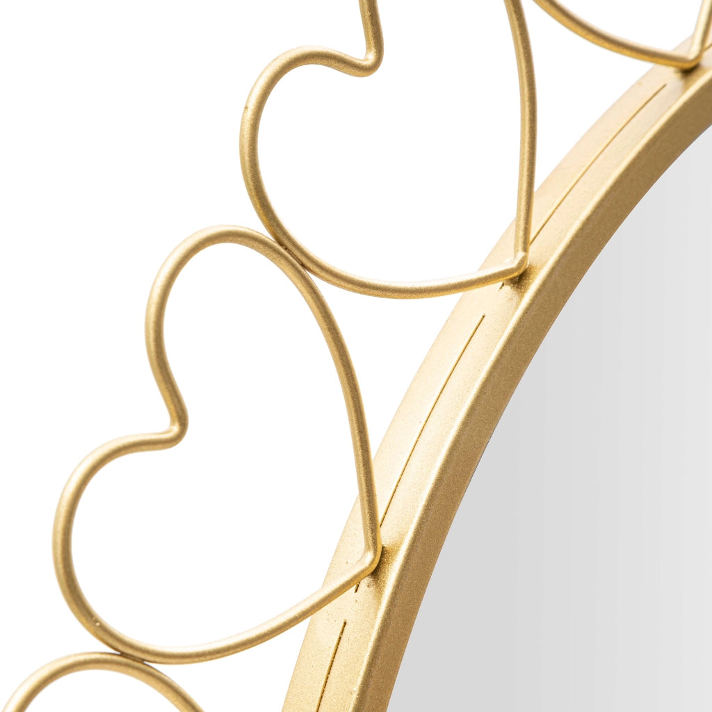 Fatatoza, Specchio Cornice con Cuori, 80x80h cm oro