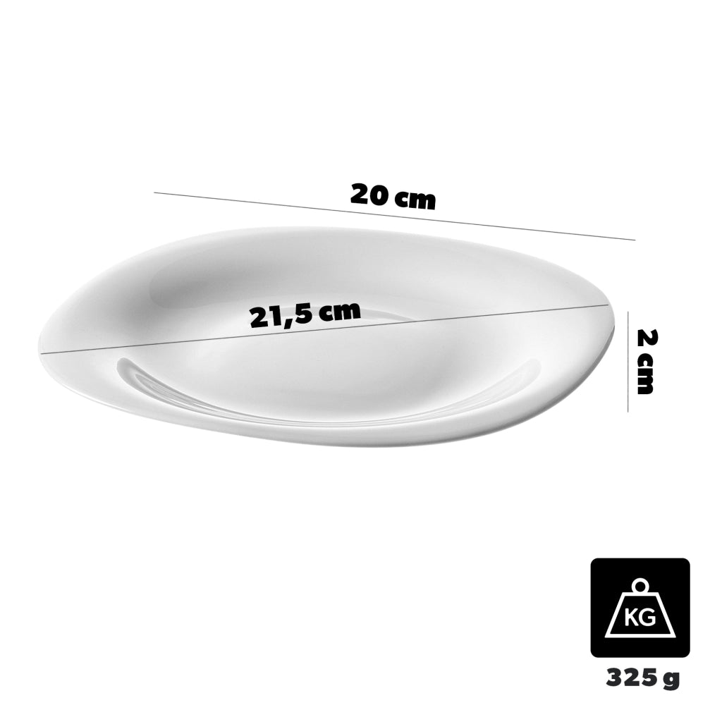 Set di stoviglie KADAX composto da 6 piatti, colore bianco.