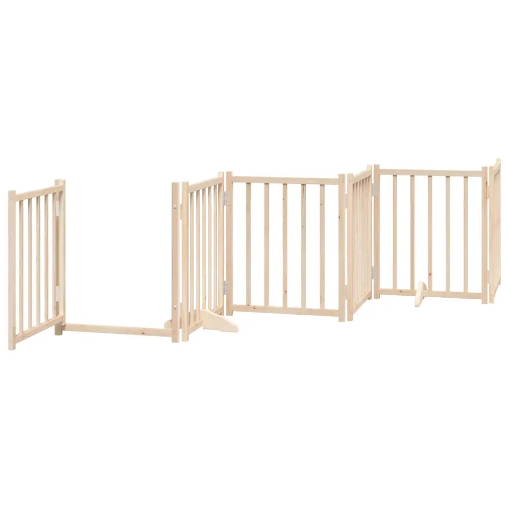 Cancello per Cani Porta Pieghevole 12 Pannelli 300 cm in Pioppo CFW5874108