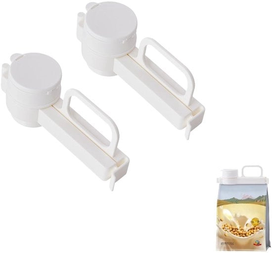 Clip per sacchetto da snack - 2 pezzi - con chiusura facile - clip per sacchetto