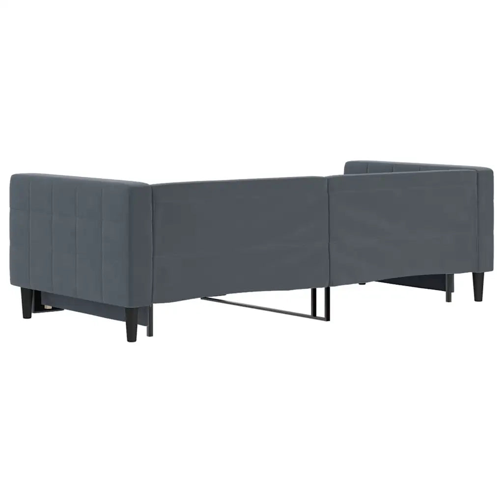 Divano Letto con Letto Estraibile-Sofa Letto-Daybed Grigio Scuro 90x200cm Velluto 728114