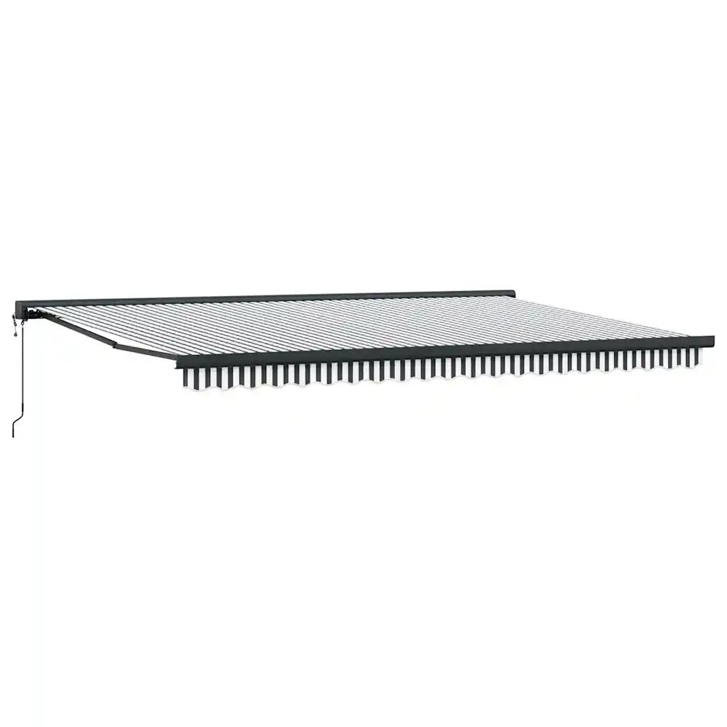 Tenda Retrattile Antracite e Bianca 5x3 m Tessuto e Alluminio 3216142