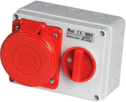 Presa Fissa Interbloccata Orizzontale Da Parete Con Fondo 50/60 Hz IP44 3P+E 32A
