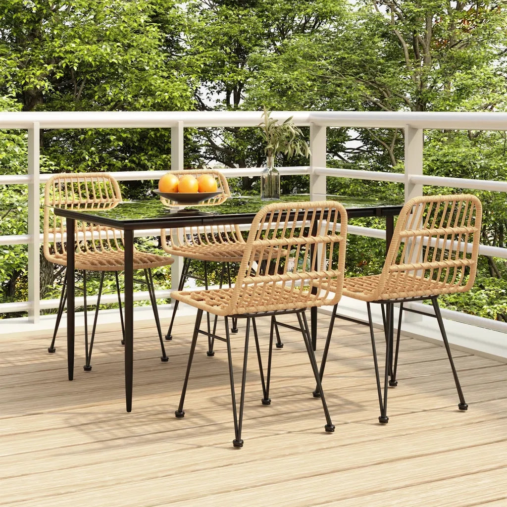 Set da Pranzo da Giardino 5 pz in Polyrattan 3157875