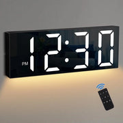 Orologio da Parete con Display Grande e Luce Notturna - Nero