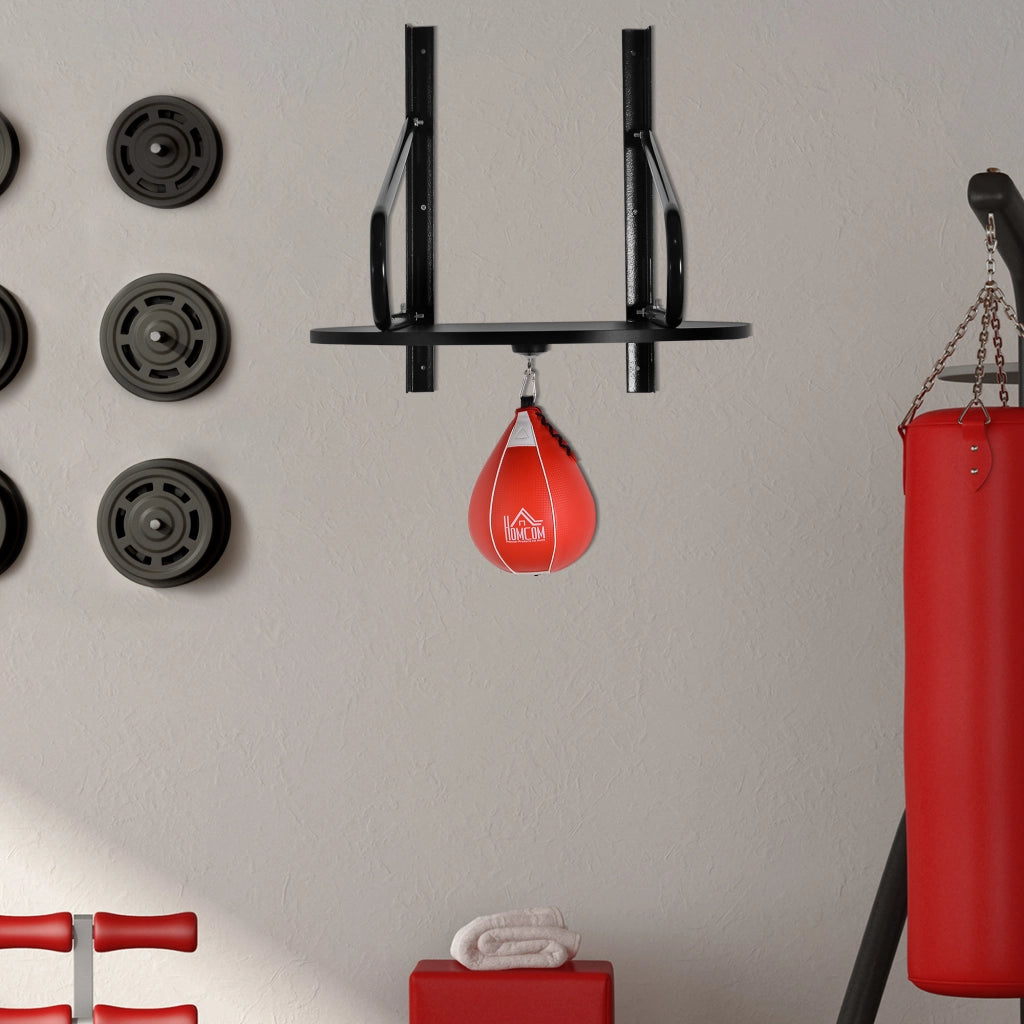 Sacco da boxe con supporto a muro girevole ¨C Minimal ¨C 60x73x80 cm nero e rosso